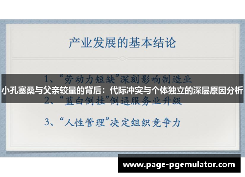 小孔塞桑与父亲较量的背后：代际冲突与个体独立的深层原因分析